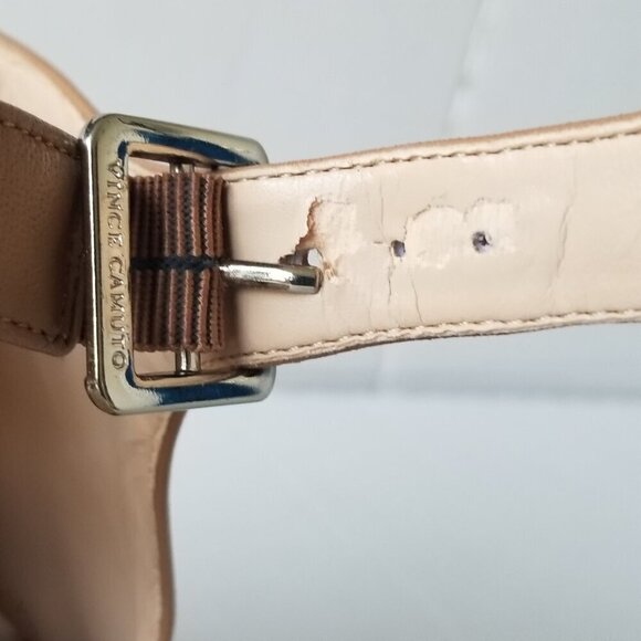 Vince Camuto Olivia Tan Leather Shootie Open Toe Sandal Heels 4" Dressy Date 11 - Picture 6 of 16